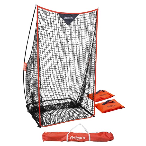 GoSports Football 7 ft x 4 ft Kicking Net - Sideline Practice for Punting or Place Kicks, Ultra-Portable Design with Weighted Sandbag