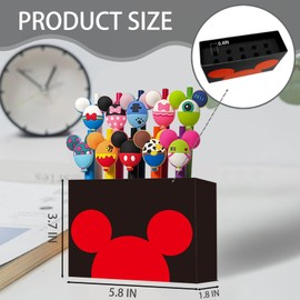 APQA 10Pcs Cute Mouse Head Character Retractable Ballpoint Pens with Spiral Autograph Book Set丨 Desk Decor Accessories for Women丨 Present for Student Teacher School Supplies