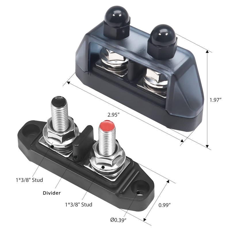 Recoil S2PG Busbar Dual 5/16” Studs with Divider Positive and