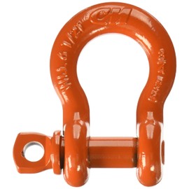CM M652P Super Strong Anchor Shackle with Orange Powder Coated Screw Pin, 6-1/2 Ton Work Load Limit, 3/4" Size