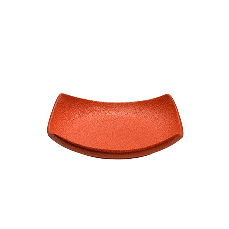 Ceramic Tea Holder (Square, Orange), W 3.5 x H 0.8
