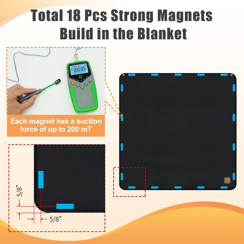 Magnet Fireplace Cover, Fireplace Draft Blocker, Fireplace Blanket for Heat