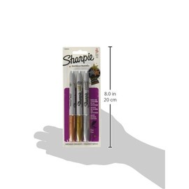 Sharpie 1858004 Metallic Marcador Permanente Punto Fino, 3 Colores Surtidos