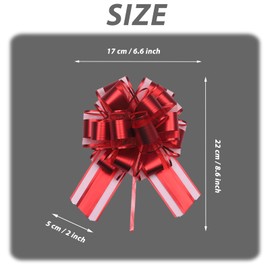 5pcs 7inch Large Pull Bows Wrapping Pull Bow Ribbon Wine,Burgundy Ribbon Pull Bows Gift Wrap Bows for Gift Wrapping Baskets Wedding,Valentine's,Birthday Gift,Christmas,Flower Decorations Pull Bows