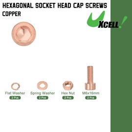 uxcell Hex Socket Bolt Kits (M6), Red Copper Cup-Shaped Head Cap Hexagon Socket Head Cap Screw