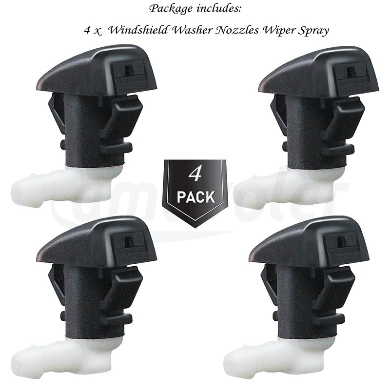 Amavoler 4 PCS Windshield Washer Nozzles Wiper Spray Replacement Fit