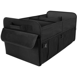 Car Trunk Organizer for SUV, 72L Large Capacity Collapsible Trunk Organizer, Car Organizers and Storage with 4 Pockets, Accessories for Women/Men, Black