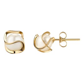 Aretes Mujer De Perlas Oro De 14k Pendientes Joyeria Regalo