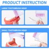 Set of 2 Denture Brushes with Double Bristle Head, Oral