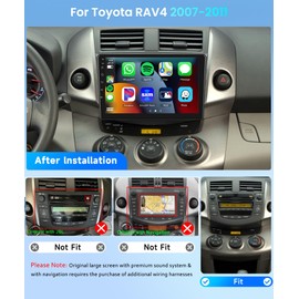 2+64G- for Toyota RAV4 2007-2011 Car Radio with Wireless Carplay/Android Auto,Android Car Stereo 9 Inch Touch Screen GPS Navigation WiFi Bluetooth FM/RDS Mirror Link SWC Backup Camera