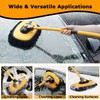 15°Curved Car Wash Brush with Long Handle 43" Extension Pole