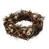 Christmas Advent Wreath Made of Multiple Materials Round with Gold/Brown