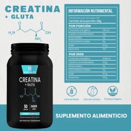 Creatina + Glutamina Suplemento 1kg Polvo Muscle Life 50serv