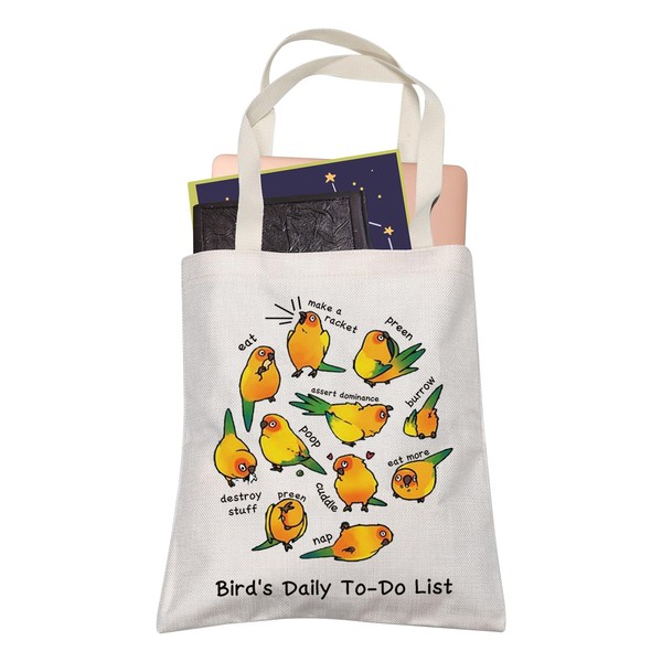 Sun Conure Lover Gift Bird's Daily To-Do List Shopping Bag