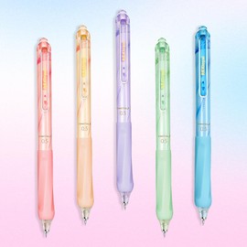 REXloyal Black Ink Gel Pens: 5 Count Quick dry 0.5mm Fine Point Pens - Smooth Writing Silent Clicker Retractable for School Office & Cute pretty gift