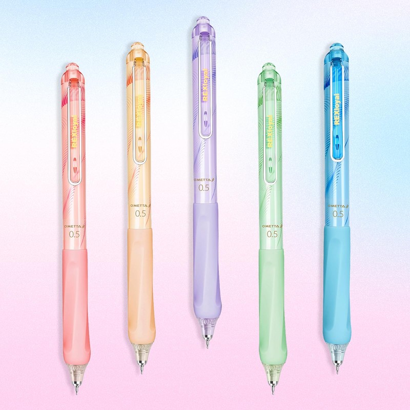 REXloyal Black Ink Gel Pens: 5 Count Quick dry 0.5mm