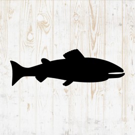 Fish Wall Decals Silhouette - Fish Wall Stickers - Fish Sea Nautical River Ocean Fisherman - Fish Room Decor for Bedroom Kitchen Laptop Water Bottle Car Window Decals DWSV5360