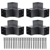 AXWHYS 4x4 Pergola Brackets(Actual:3.5"x3.5") 3 Way Right Angle Corner Bracket,