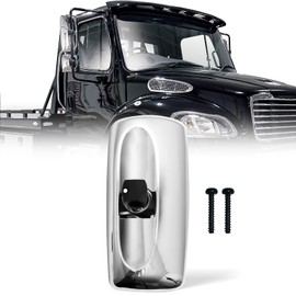 YUANJUFITT Chrome Door Main Mirror For Freightliner M2 106 Side View Main Mirror for 2003-2023 Freightliner 108SD 114SD M2 100 106 112 Semi Trucks Accessories A2259615003