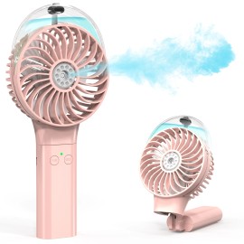 Mini Handheld Spray Fan 3000mAh Misting Function Foldable Design Portable Fancolor: Pink, Plug Type: AU