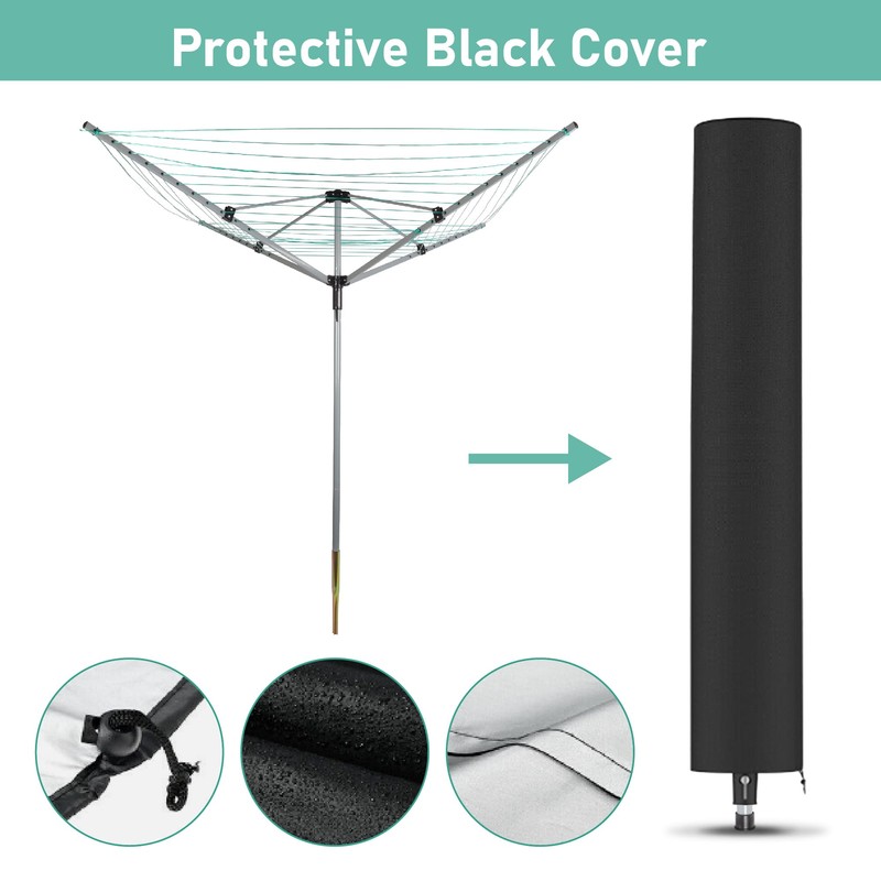 ISXACFF Umbrella Drying Rack Outdoor Umbrella Clothesline Rotary Retractable Clothes