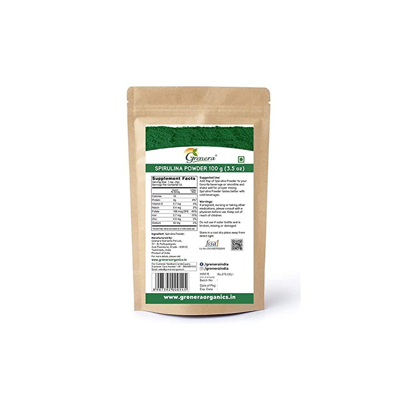 JOKE JOKE Spirulina Powder - 100 Grams | Gluten Free,