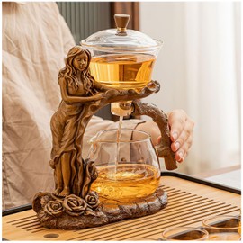 Semi Automatic Tea Set, Lazy Kungfu Tea Set, Lazy Kung Fu Drip Teapot, Magnetic Tea Pot With Magnetic Ball, Heat Resistant Gongfu Glass Teapot Set, Gift For Fathers Day, Thanksgiving Birthdays