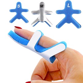 3 Size Finger Splints, Metal Finger Support Finger Knuckle Immobilization Mallet Finger Splint with Soft Foam Inner Band and Protective Vent for Adults Children