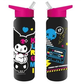 Pyramid International Kuromi Punk Vibes Plastic Drinks Bottle – 24oz/700ml with PE Straw, One Size
