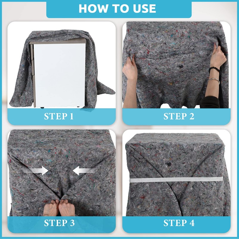 12 Pieces Moving Blankets Bulk 39 x 71 Inch Soft