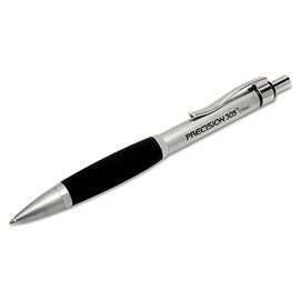 7520015654875 SKILCRAFT Precision 305 Metal Barrel Mechanical Pencil, 0.5 mm, Black Lead, Silver Barrel, 6/Pack