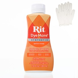 Rit DyeMore 7 Oz. Synthetic Liquid Fiber Dye with Plastic Gloves for Clothing, Décor, and Crafts – Apricot Orange (1 Pack)