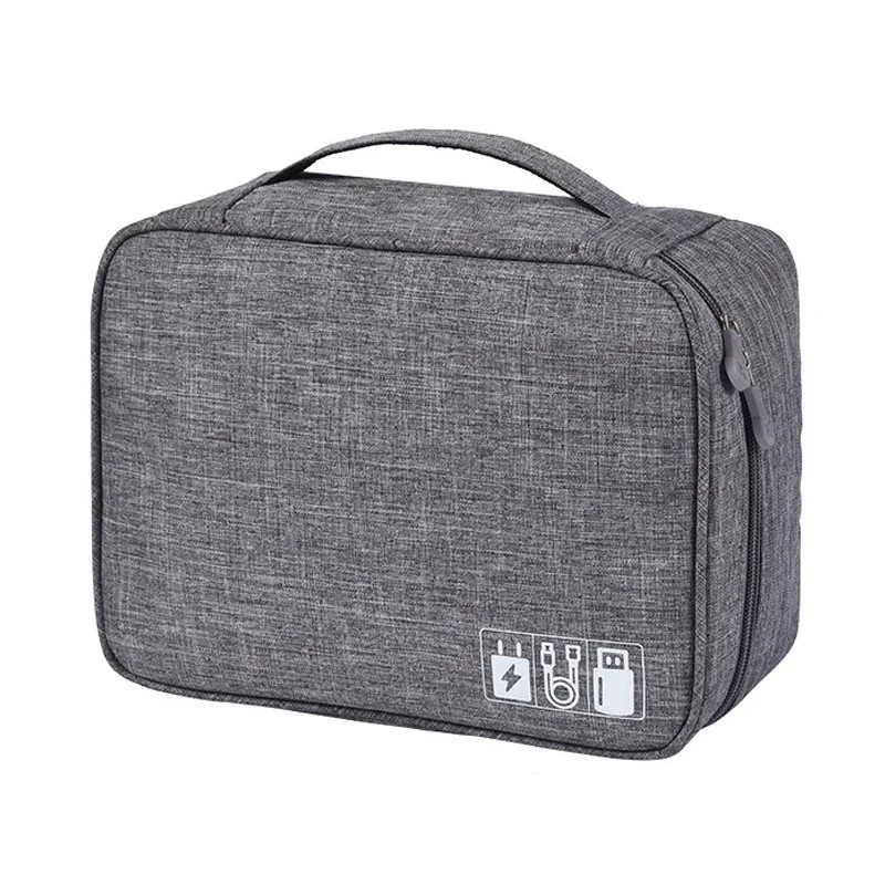 Waterproof Electronic Organizer Bag for Travel –3-Layer Large Capacity Canvas