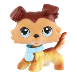 minilpsshop miniature collie shepherd dog figures pet with accessories kids xmas gift:_#58 paw down