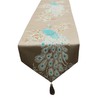 MAGILONA Tablecover Home Decorative Thanksgiving Satin Smooth Embroidered Peacock Floral