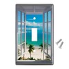 GRAPHICS & MORE Tropical Vacation Beach Ocean Window View Plastic