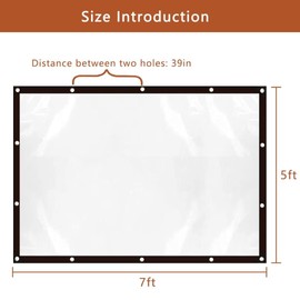 Clear-Tarps-5x7-Feet, Waterproof Tarps Outdoor Patio PE Windproof Thin Cover with Rustproof Grommets for Balcony Tent Cover Gardening Chicken Coop Canvas Painters Drop Cloth-5x7FT