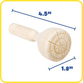 READY 2 LEARN Wooden Dough Stampers - Set of 4 - Kids Playdough, Clay, Pottery Texture Tools