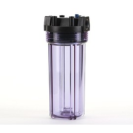 Hydronix HF5-10CLBK34PR Water Filter Housing 10" RO, Whole House, Hydroponics - 3/4" Ports, Clear Body w/PR