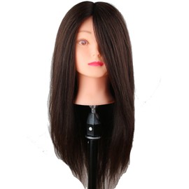 Dreambeauty Mannequin Training Head 50% Human Hair 22inch Brown Color