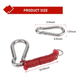 dawfall 1 PC Car Trailer Cable with 3.14In x 1.57In Metal Hook, Waterproof Durable Vehicle Towing Wire for Camper, Universal Heavy Duty Emergency Safety Rope Replacement for Truck SUV Car (Red)