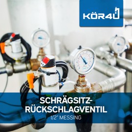 kör4u Angled Seat Check Valve 1/2 Inch Brass PN10 Female Thread