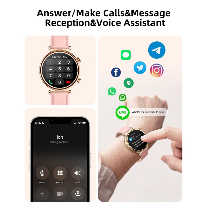 Smart Watch for Women -1.27" HD Smartwatch (Answer/Make Call), IP68