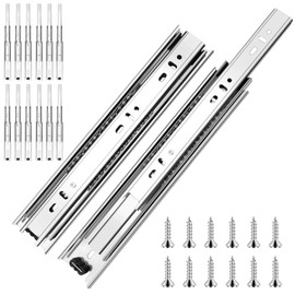 Drawer Slides, 12pcs Heavy Duty Drawer Slides 100 LB Capacity, Side Mount, Full Extension, Ball Bearing Drawer Slides (Silver, 20inch-500mm)