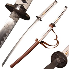 SV The Samurai Sword of Michonne, Zombie Nihontou Katana Samurai Sword, Brown and White Double Color Matching 41 inches