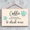 Global Designs Coffee Until Wine Minimalistic Illustration Kitchen Themed Artwork