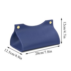 Tissue Box, Leather Tissue Box Bag, Rectangular Leather Cosmetic Tissue Box, Creative Tissue Box, Leather Cosmetic Tissue Box for Home, Living Room, Kitchen, Car, Office Tissue Storage (Blue)