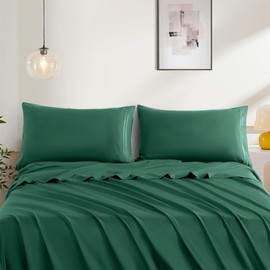 2 Pack Pillow Cases Standard Size, Dark Green Pillow Case Microfiber Pillow Shams Soft Breathable and Non Shrinking Envelope Pillow Covers 20"X 26"