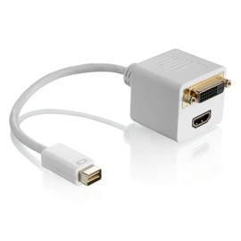HDGear Mini DVI/HDMI+DVI Adaptor / 19-Pin Mini DVI Male to HDMI A Female / 0.20 m White