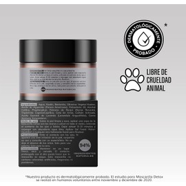 Mascarilla Facial Detox de Carbón Activado - Limpieza Profunda - Absorbe Grasas - Purifica - Disminuye Puntos Negros y Poros - Limpia Impurezas- Arcillas Puras (Kaolin y Bentonita)+ Cera de Arroz+ Extractos Naturales- 94% Ingredientes Naturales- Piel Norm